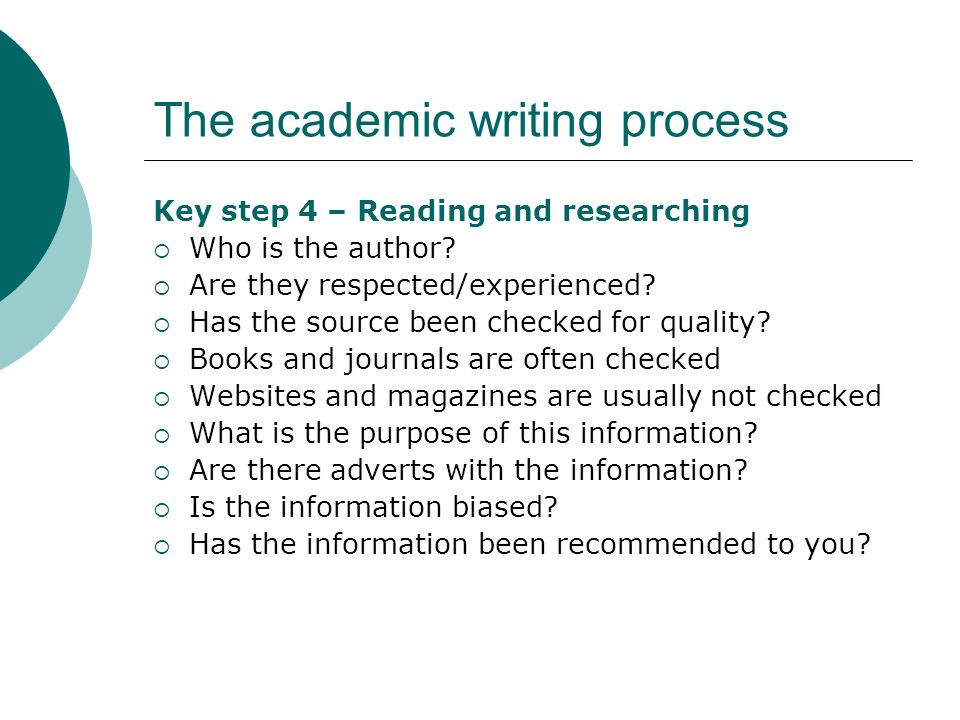 Academic writing process you